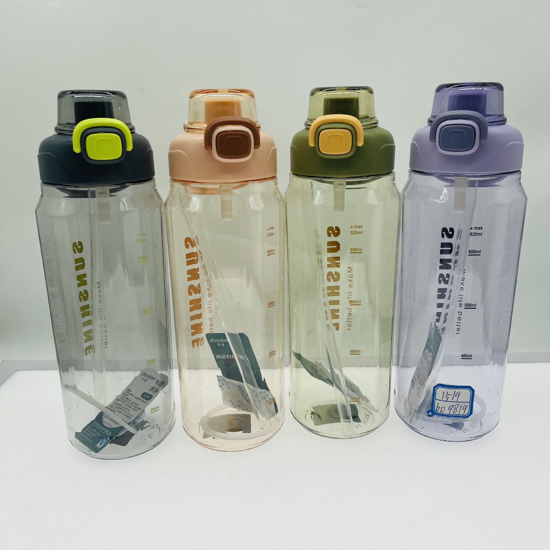 Zhengye 1519 nueva llegada PC plástico taza de agua 920ml gran capacidad deportes taza al aire libre portátil espacio taza