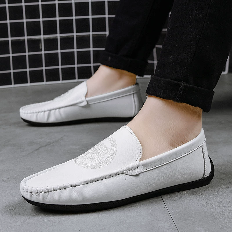 H511 мужская обувь, обувь для вождения, лоферы, маленькие кожаные туфли, без шнуровки, с низким верхом, без шнуровки, модные однослойные туфли на плоской подошве