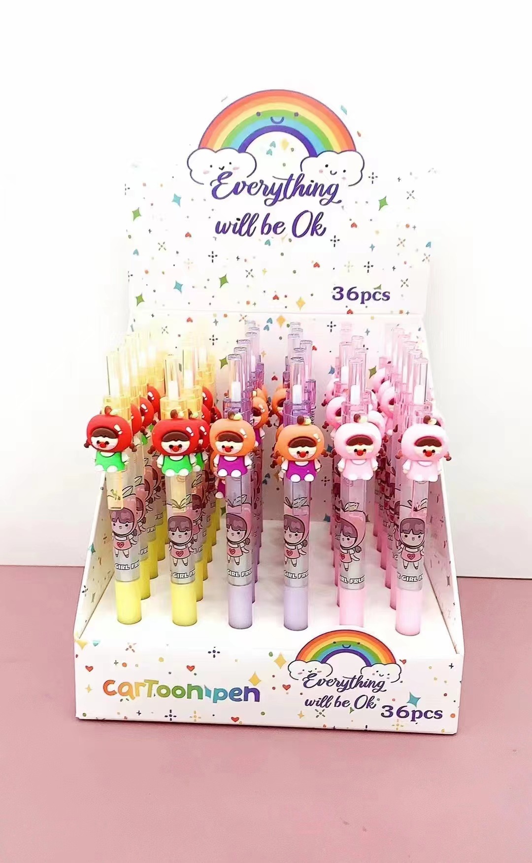 Amor oso cuidado osos lindos dibujos animados pulsar bolígrafos neutros de alto valor de firma bolígrafo azul fuera