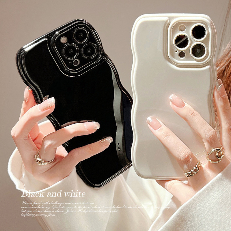 Simple Wave Pattern iPhone 16 Apple Phone Case 17 Pro Max Solid Color Air Cushion 13 Silicone 12 Compatible 11 Soft Simple Wave Pattern iPhone 16 Apple Phone Case 17 Pro Max Solid Color Air Cushion 13 Silicone 12 Compatible 11 Soft