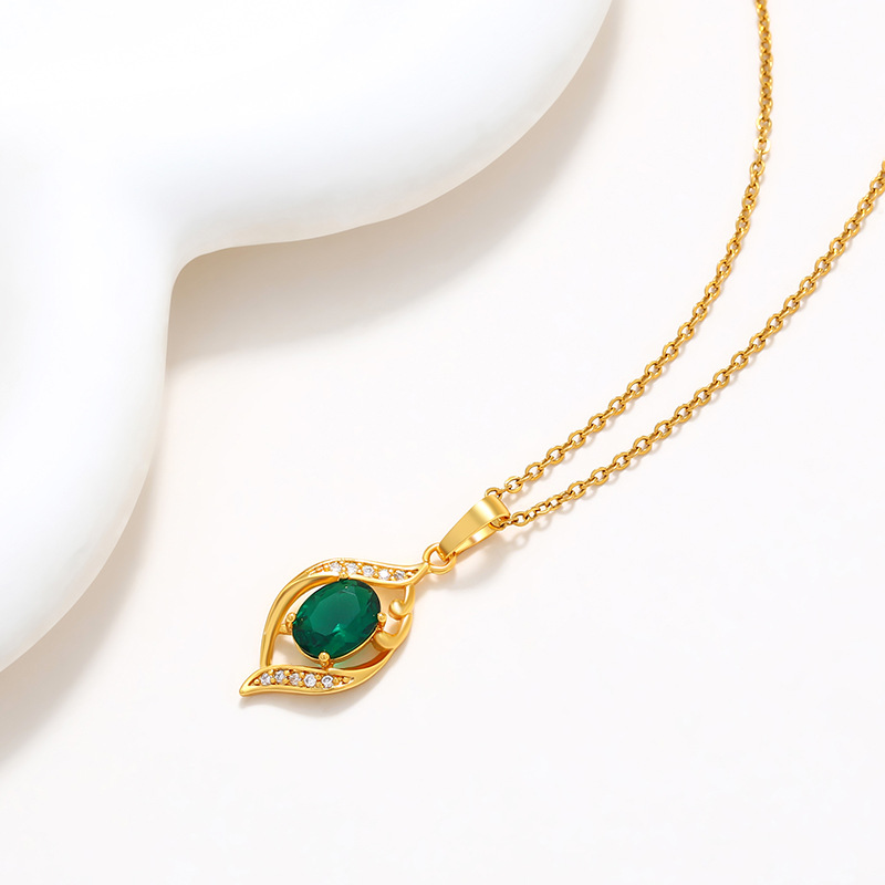 Xuping aleación de cobre de color joyería colgante de gemas artificiales femenina elegante temperamento retro alta sensación accesorios collares