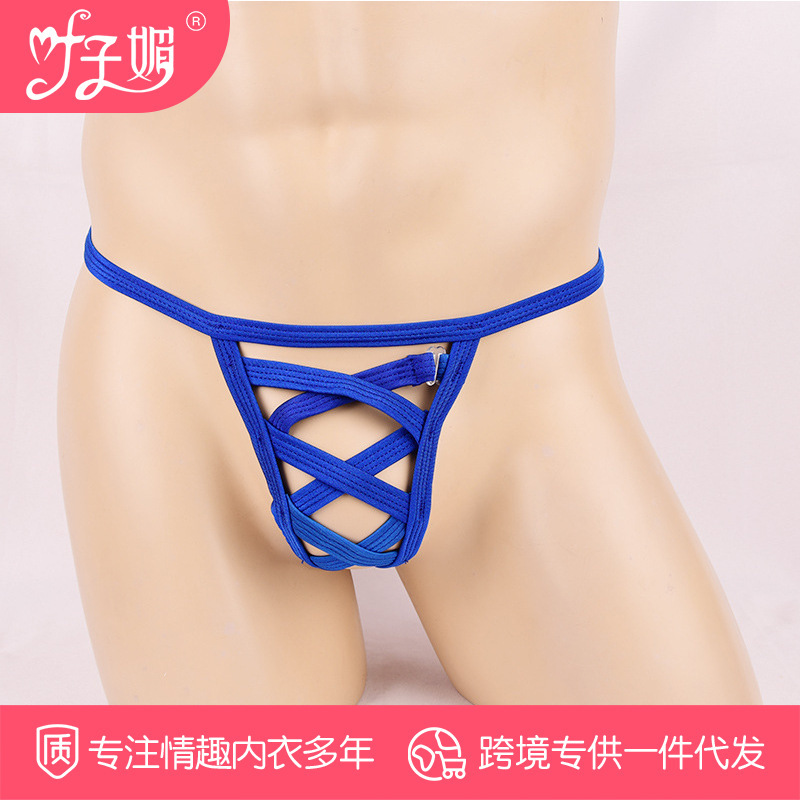 Ye Zimei sexy underwear a generation of men's hollow sexy thong Dew JJ transparent rope T pants