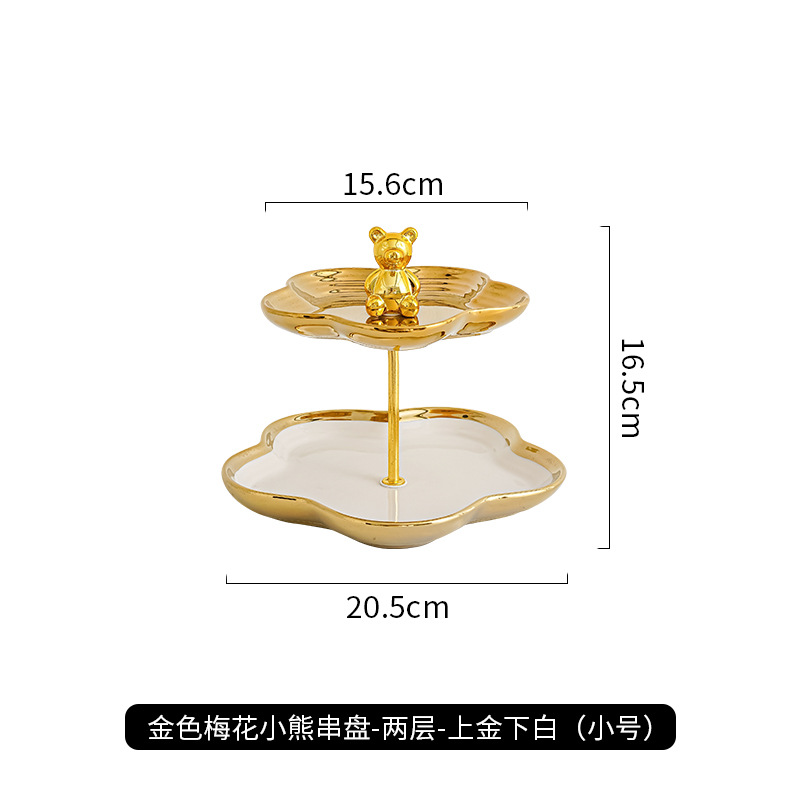 Nórdico plato de fruta de cerámica hogar sala de estar mesa de café postre pastel plato mesa de postre multi-capa pastelería bandeja de dulces estante