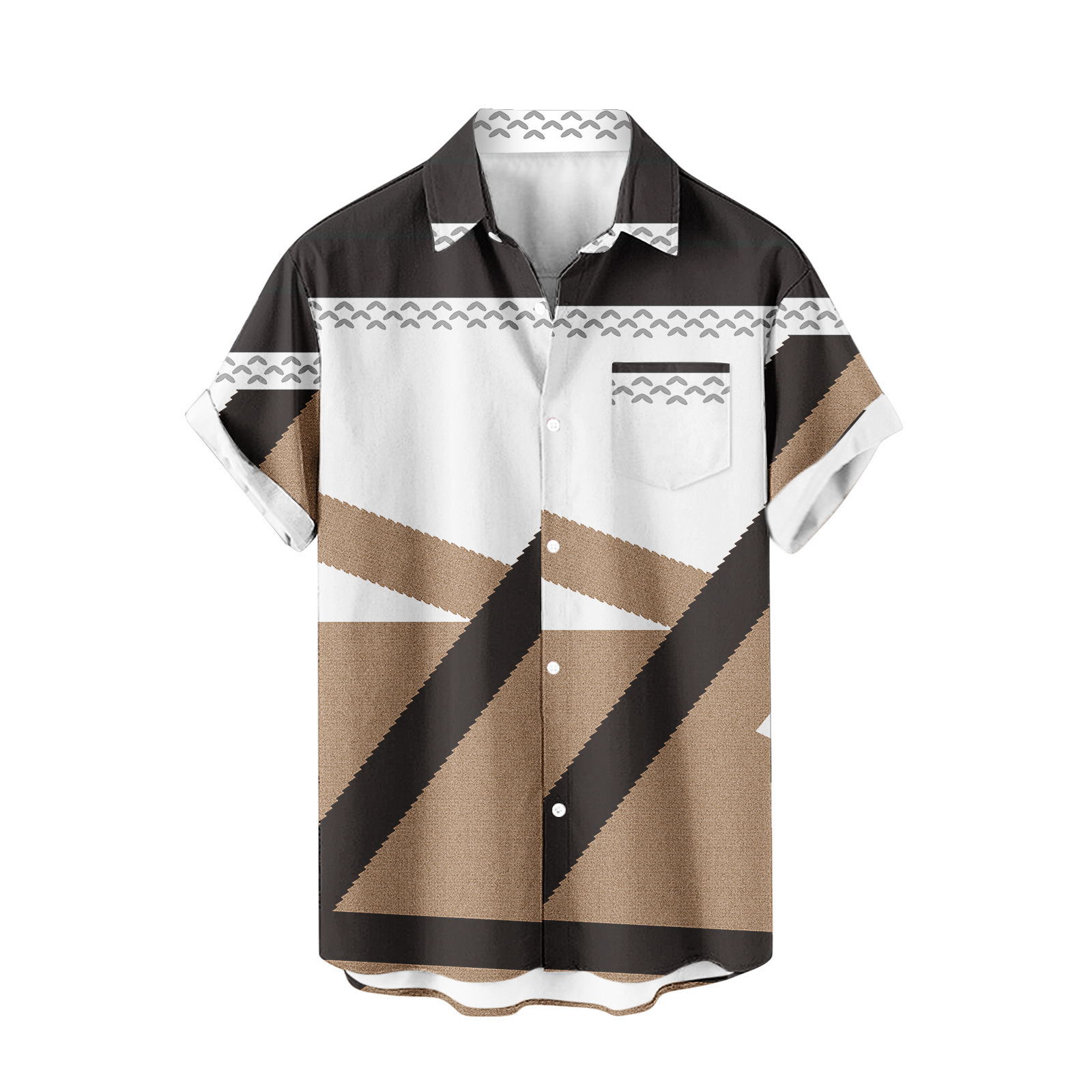 Venta caliente para hombres nueva camisa de manga corta 3D impresión digital moda casual Hawaii playa solapa para hombres