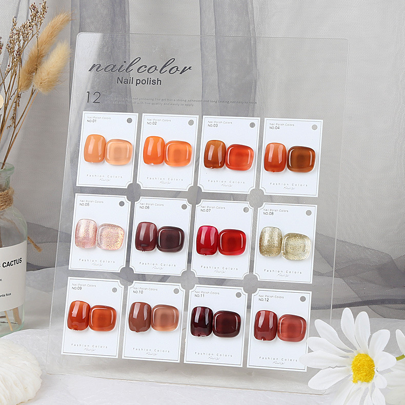 12 color acrylic nail color plate transparent with bracket nail polish color display plate nail art photo frame wholesale 12 color acrylic nail color plate transparent with bracket nail polish color display plate nail art photo frame wholesale