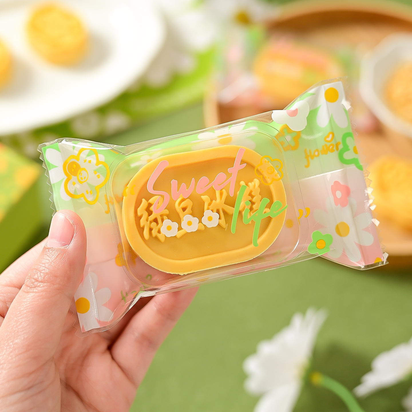 新款透明绿豆糕包装袋手工烘焙冰皮绿豆糕冰糕机封袋自封透明底托