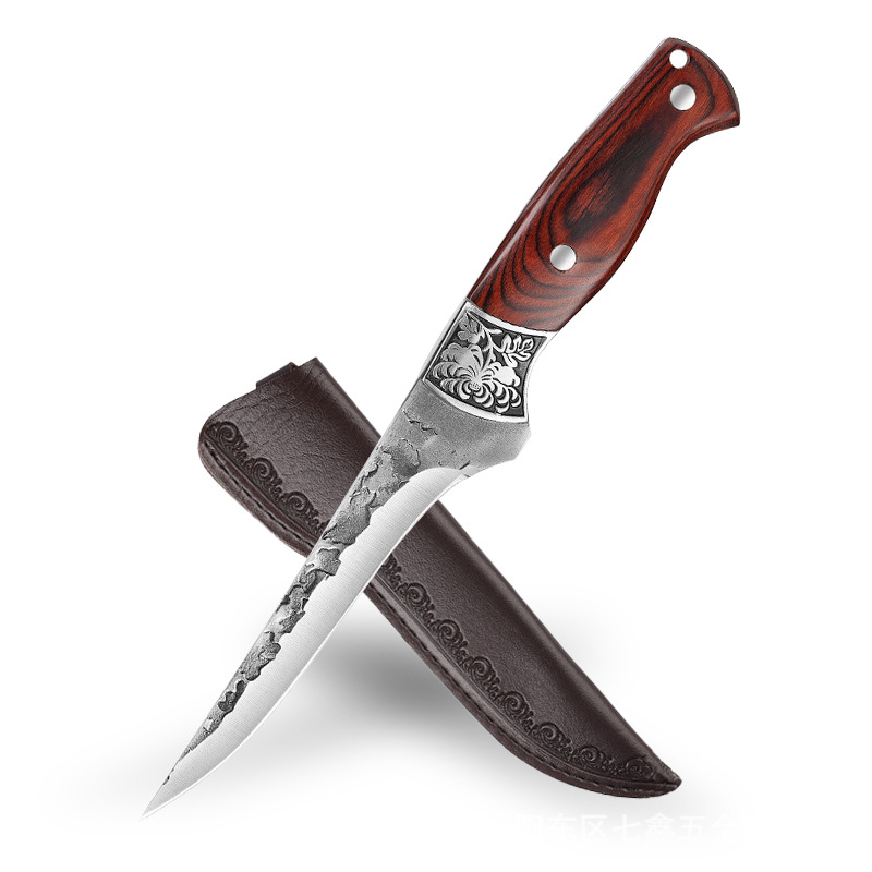 Cuchillo de hueso forjado hecho a mano Cabeza de Acero tallada cuchillo de corte de carne de mano cuchillo especial para matar cerdos cuchillo de talla doméstica