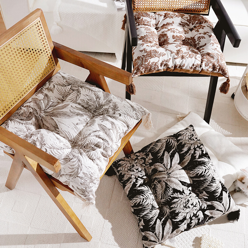 复古法式榻榻米蒲团餐椅屁垫坐垫轻奢中古风飘窗方垫办公室座椅垫