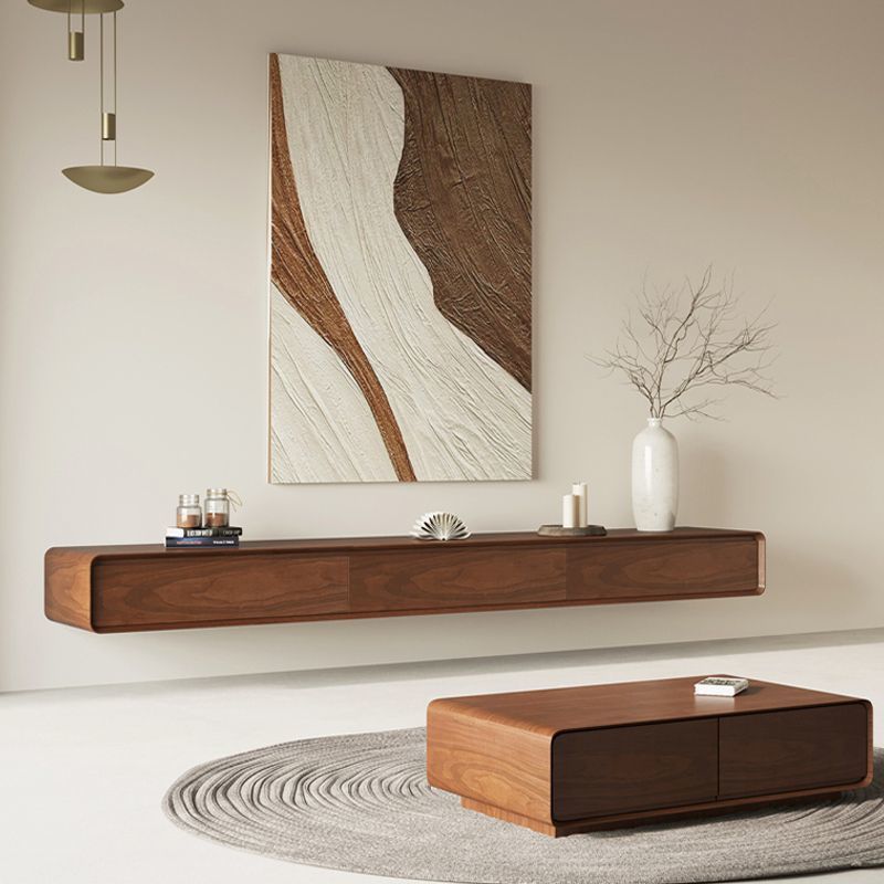 Suspended Solid Wood Wall-Mounted Tv Cabinet Small Apartment Narrow Suspended Wall-Mounted Minimalist Hanging Cabinet Tv Cabinet
