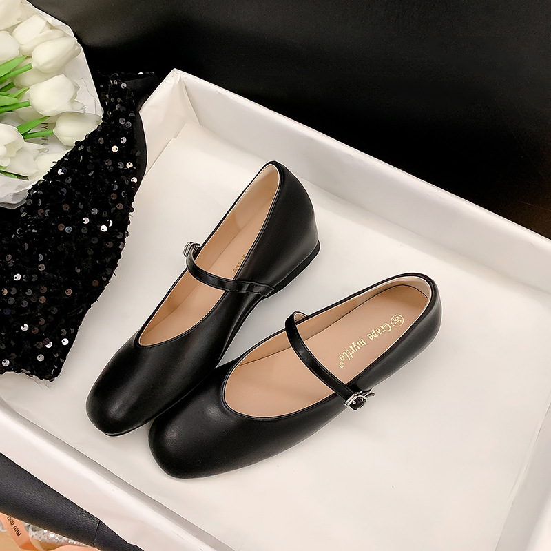 Nuevo modelo de zapatos de noche Benze~ con punta redonda, tacón interno, una sola tira, boca poco profunda, estilo mule cerrado para el verano.