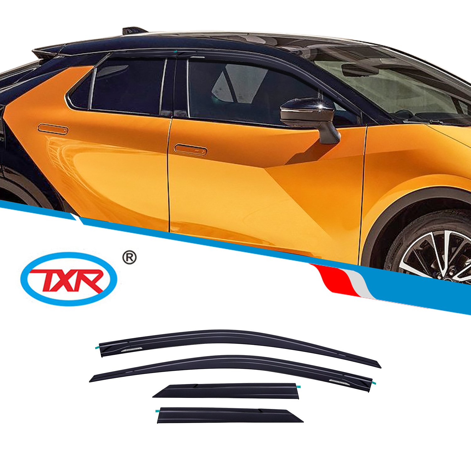 TXR adecuado para automóviles, protección contra la lluvia, ventana, protección contra la lluvia, protección contra la lluvia, Toyota chr Window Deflectors