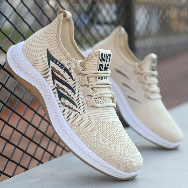 2025 новая летняя мужская обувь, дышащая спортивная повседневная обувь с вязаной сеткой, модная и универсальная обувь из сетчатой ​​ткани, обувь для среднего и пожилого возраста.
