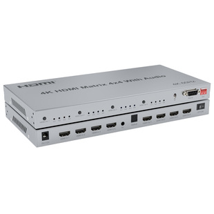 2.0 version HDMI HD matrix 4x 4 audio 4K60HzHDMI switcher 4 in 4 out fiber optic audio RS232