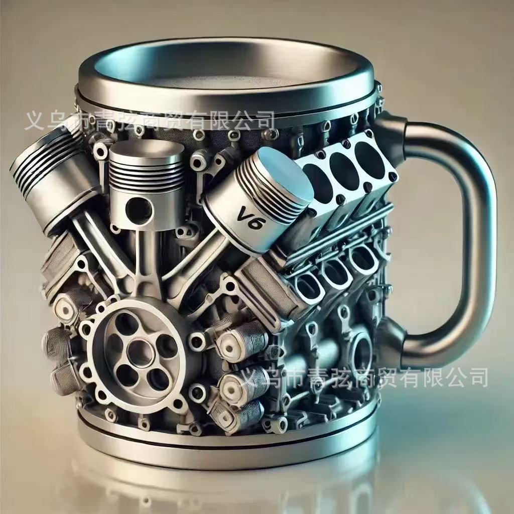 Motores transfronterizos V8 tazas V6 tazas creativas artesanías de resina de nicho mecánico decoración del motor