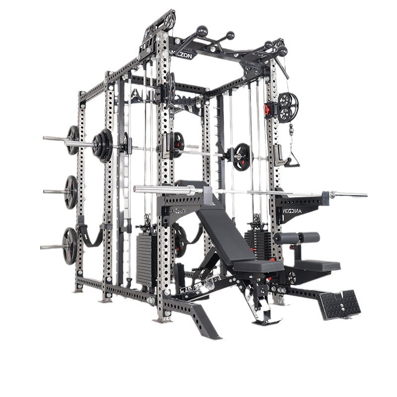 Máquina de Smith en cuclillas interiores entrenador integral gimnasio comercial profesional push horizontal pórtico multifuncional