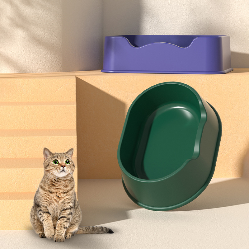Fábrica al por mayor nueva caja de arena para gatos de gran espacio completamente abierta valla alta caja de arena para gatos a prueba de salpicaduras