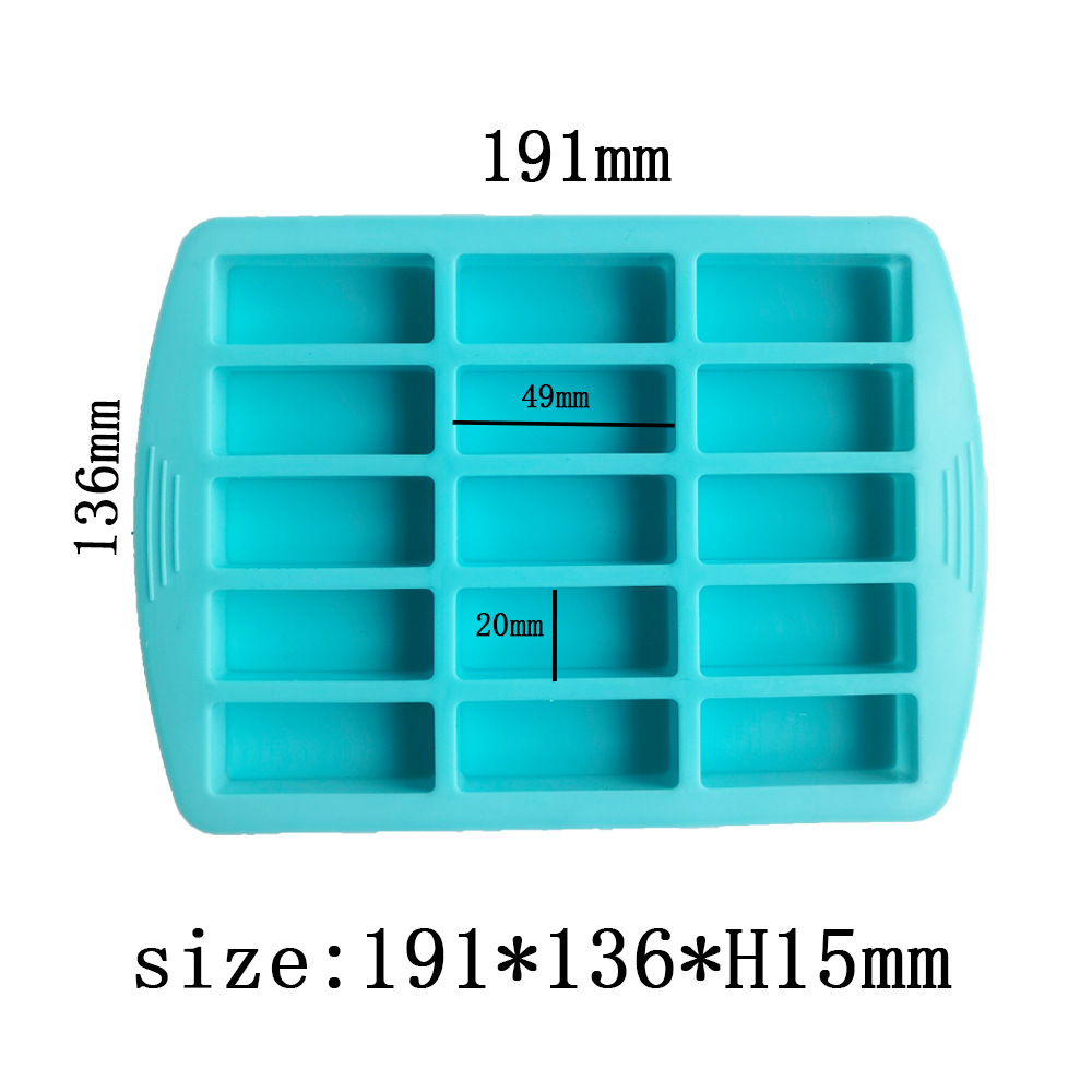 15 líneas largas pequeñas 188 molde de silicona pastel helado pudín molde de postre jabón utensilios