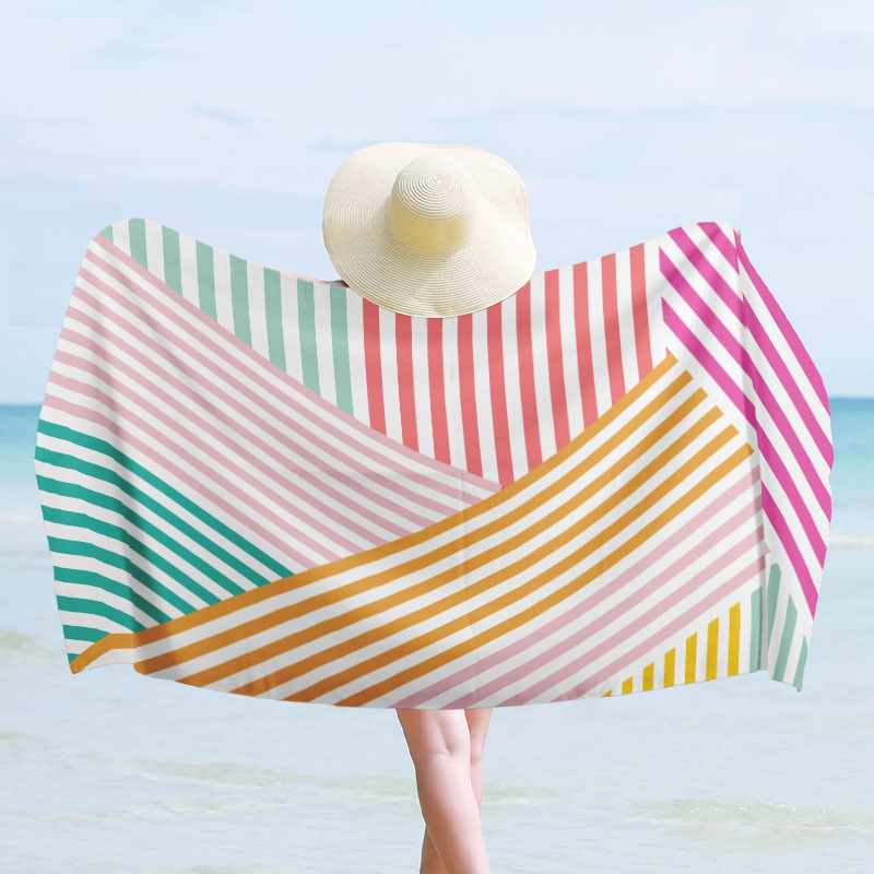 Nueva toalla de playa de microfibra de secado rápido de impresión digital, chal de protección solar de verano, toalla de baño de playa de terciopelo de doble cara