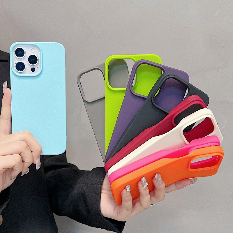 Solid Color Half-Pack Matte Case Suitable for iPhone 17 Pro Max Anti-Drop Phone Case Apple 12 Pro Soft Protective Cover