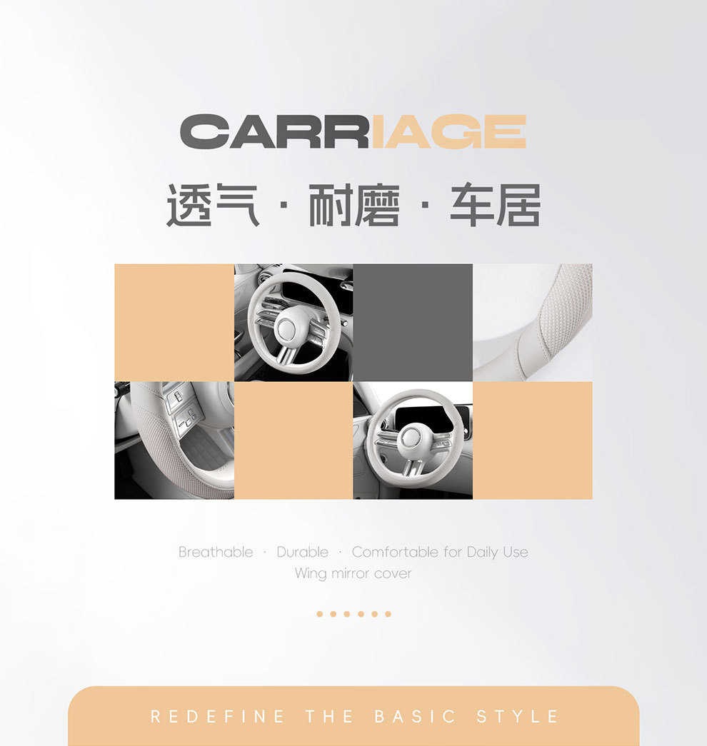 Car Steering Wheel Cover for All Seasons, Universal Leather Handle Cover for Interior Use, Dirt-Resistant, Non-Slip, Double D-Shaped, Wholesale from Manufacturer