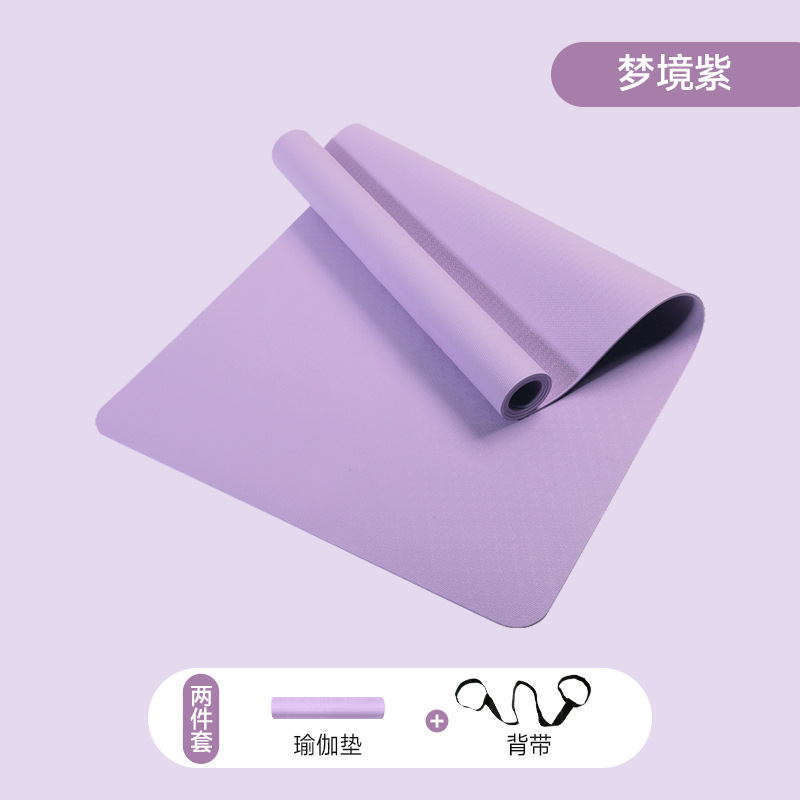 メーカー卸売りTPEヨガマットは幅90cmで8mmのフィットネスを厚くして、仰向けに座るマットはロゴをサポートしています|undefined