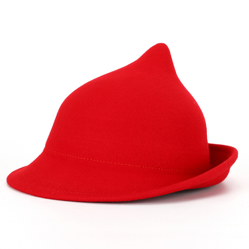 Sombrero mágico personalidad europea y americana sombrero mágico sombrero de fieltro halloween forma de escenario curling sombrero de bruja de lana 54-57cm