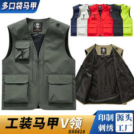 批发户外立体多口袋马甲多功能背心马夹餐饮火锅店员工作服背心