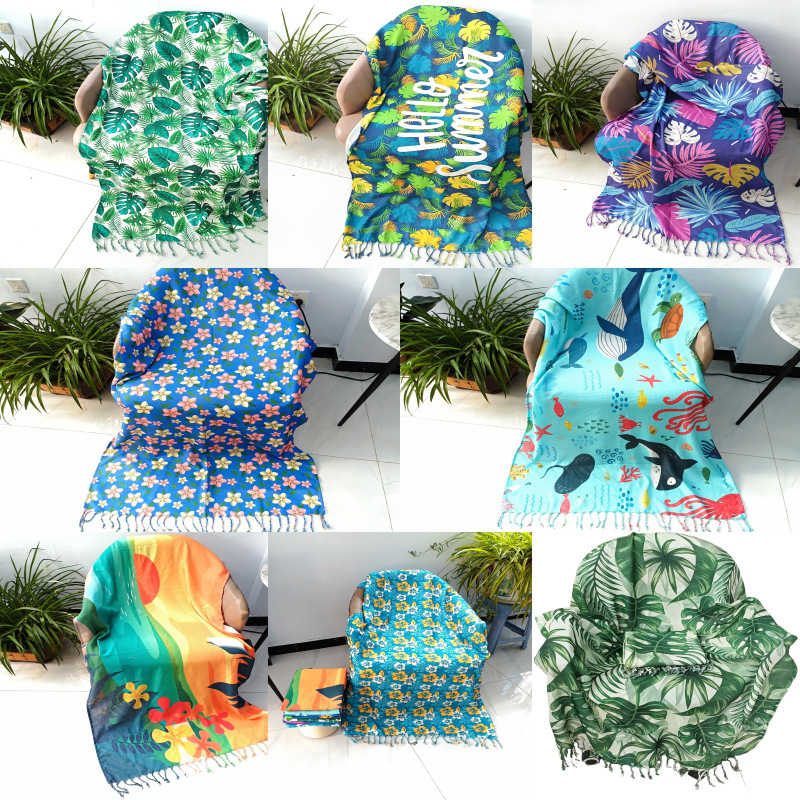 New Product New Digital Printing Full Set 180*90 Summer Turkish Bath Towel Beach Towel Outdoor Daily Leisure