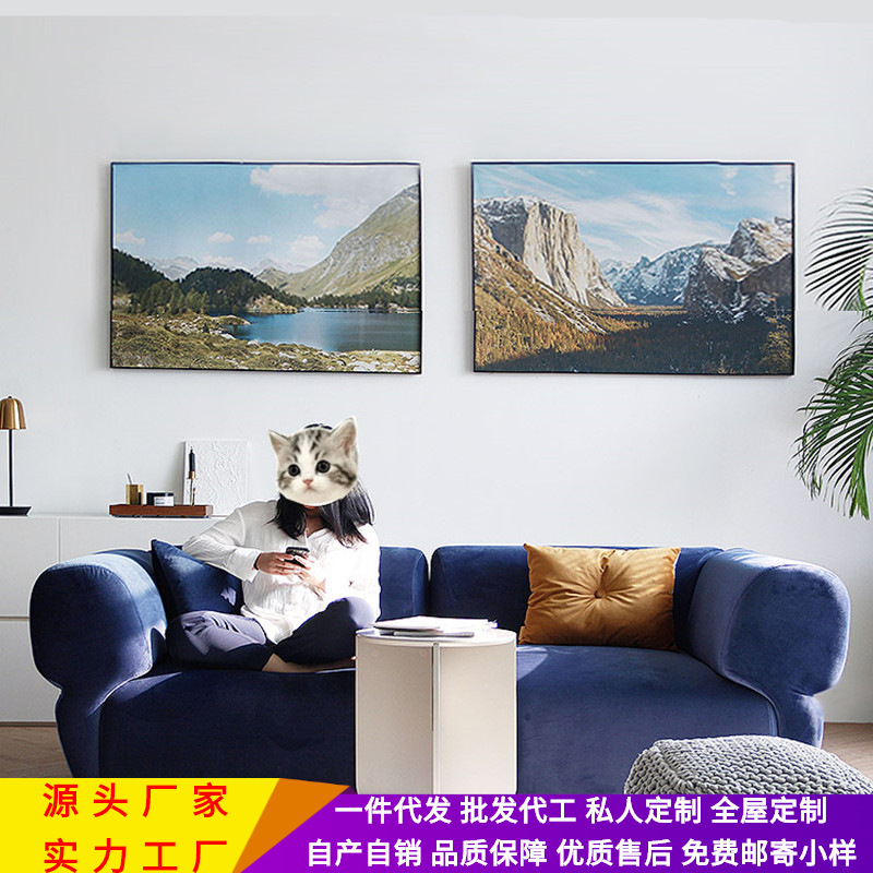 北欧布艺丝绒三人沙发 现代时尚客厅小户型转角 民宿网红轻奢沙发