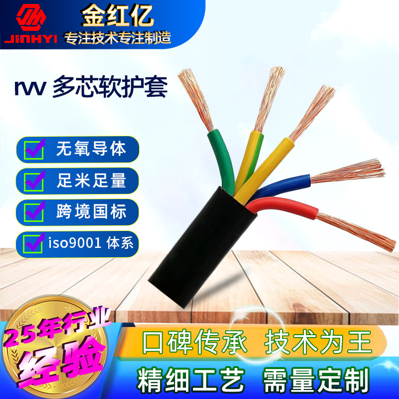 源头订制国标rvv系列电子电源护套软线1030芯1.0平方阻燃耐油防水