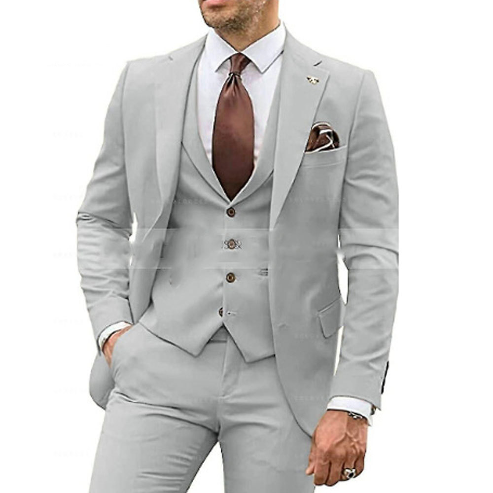 Comercio exterior de Europa y América Amazon AliExpress traje de hombre de tres piezas, tuxedo delgado, vestido de banquete de novio y mejorrino