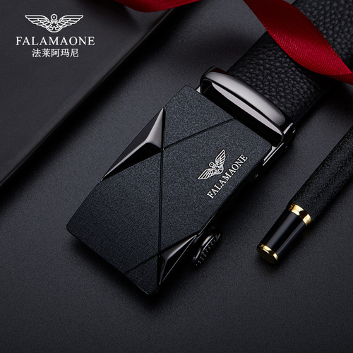 Ferragamo Leather Belt for Men, Youth Edition, Luxury Automatic-Clasp Design, 2024 New Style, Trendy Cowhide Waistband