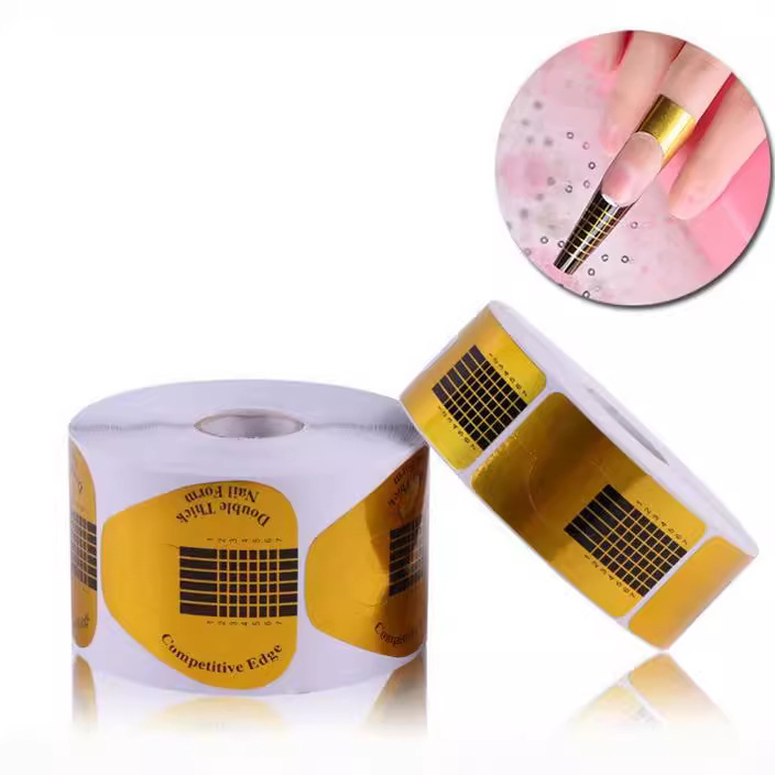 Manicura transfronteriza soporte de papel de herradura dorada 100/pieza soporte de papel de extensión de manicura especial para armadura de cristal de fototerapia