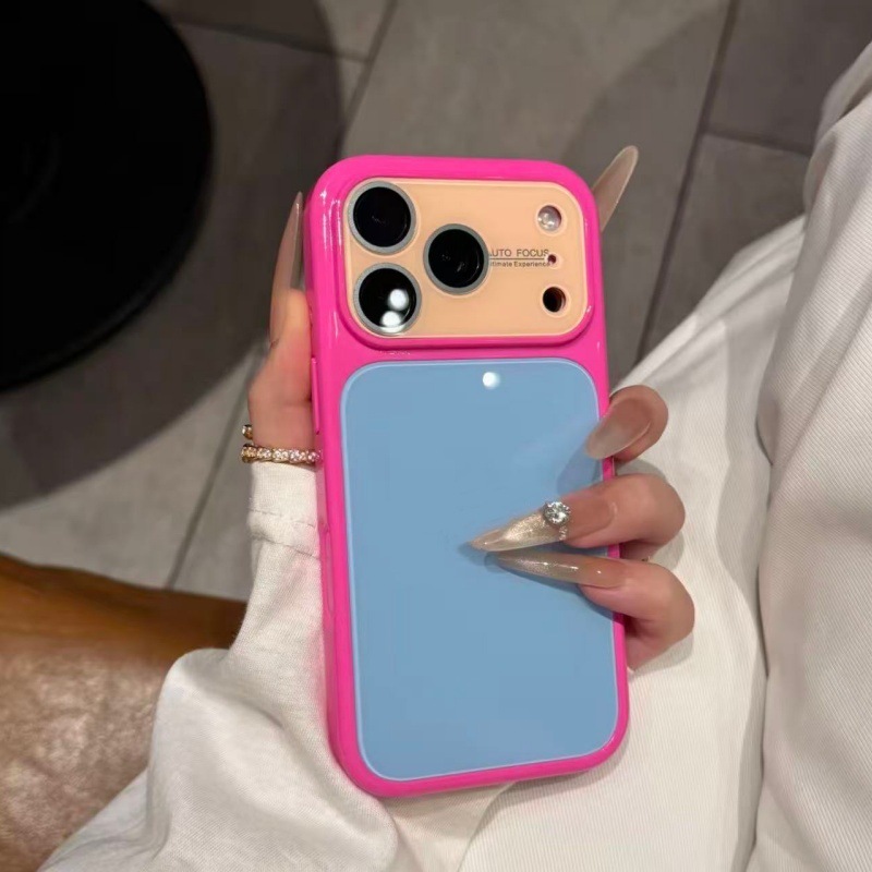 Dopamine Colour Block Phone Case For Iphone Silicone Shockproof_voghion.com