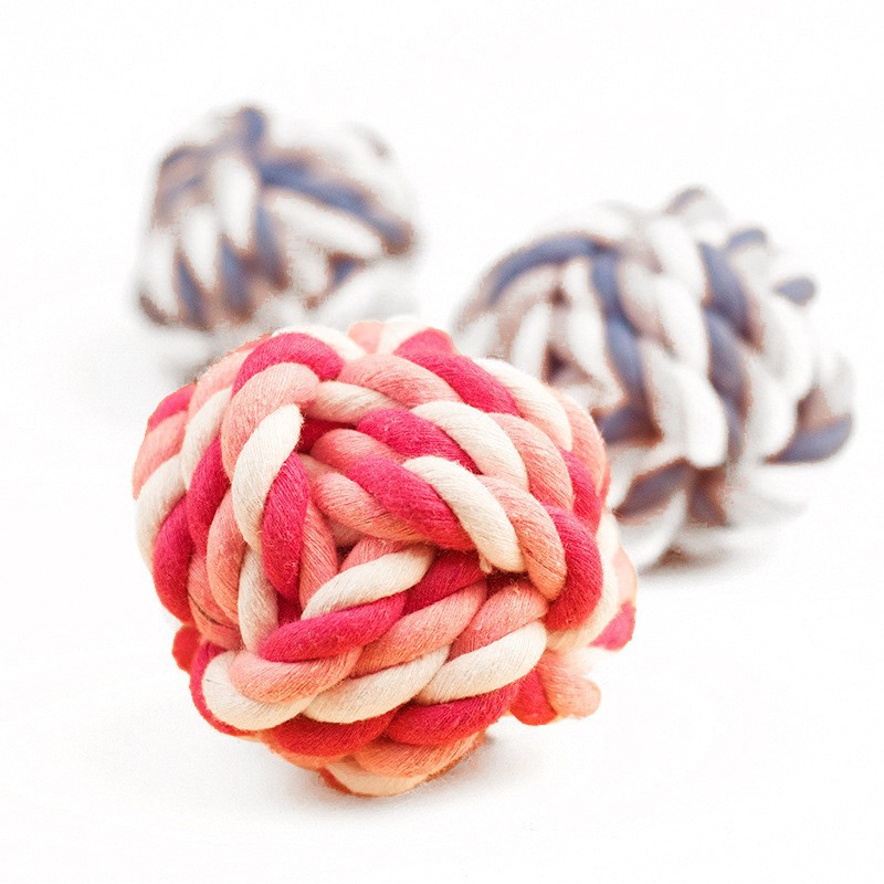 Mascota gato perro cuerda de algodón bola de juguete cuerda de doble nudo tenis frisbee dientes molares limpieza perro mordedura cuerda suministros para mascotas