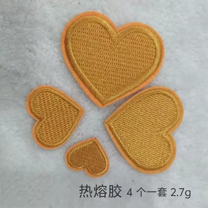 トレンディで美しいカラフルなピーチハートコンピュータ刺繍布ステッカーマルチサイズ DIY 手作りステッカー製造装飾ステッカー卸売|undefined