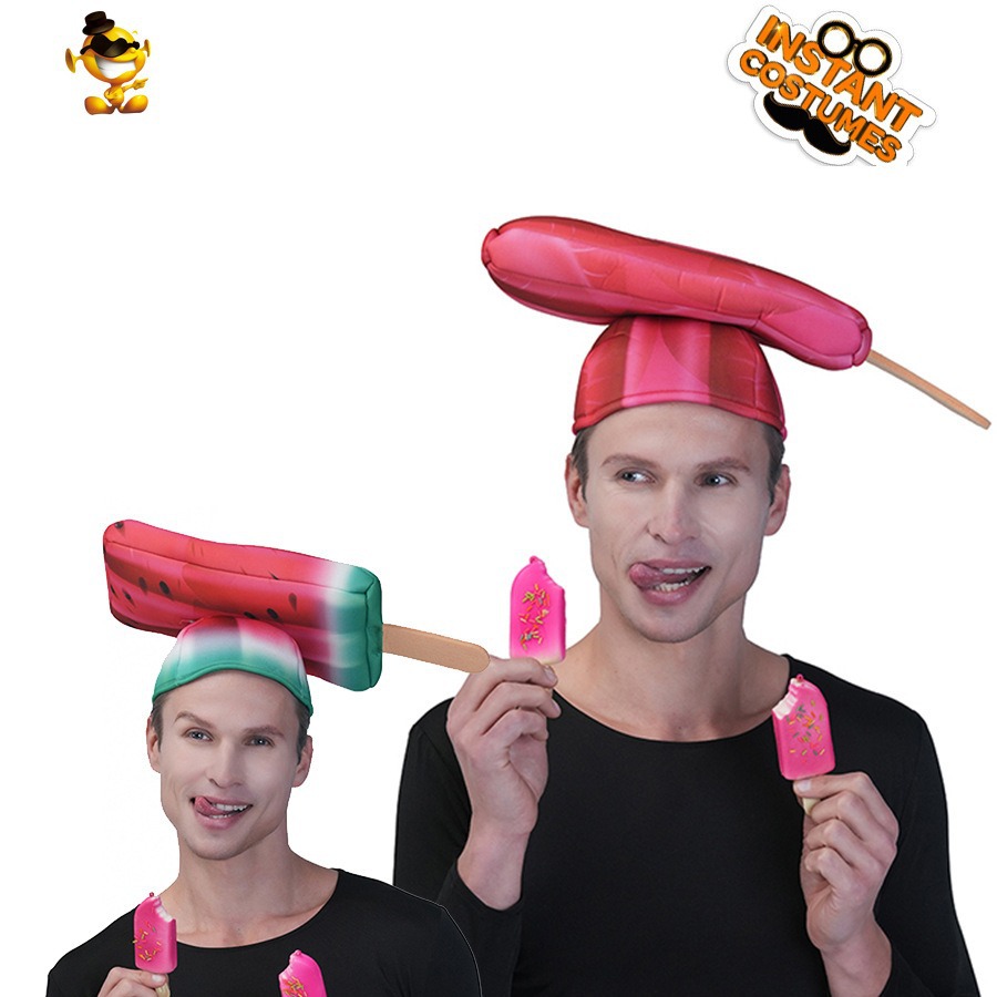 Comercio exterior transfronterizo divertido sandía sombrero sombrero Halloween sombrero espectáculo escenario props sombrero sombrero pareja sombrero al por mayor image 1