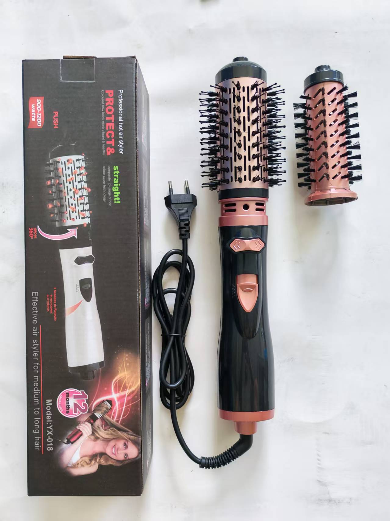 Peine secador de pelo automático transfronterizo para rizar y alisar, peine secador de pelo multifuncional dos en uno, temperatura constante, peine de aire caliente esponjoso y no dañino