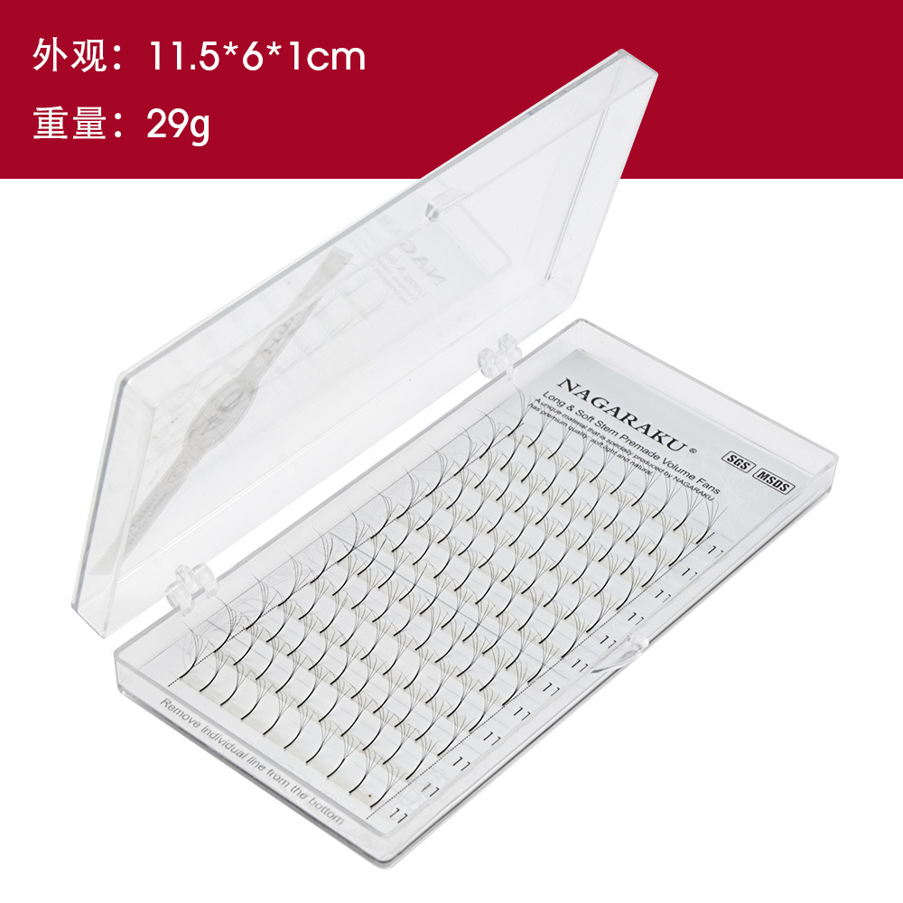 NAGARAKU raíz larga flor pelo 3D ~ 6D fábrica al por mayor de la floración producto terminado fácil clip solo racimo injerto pestañas postizas