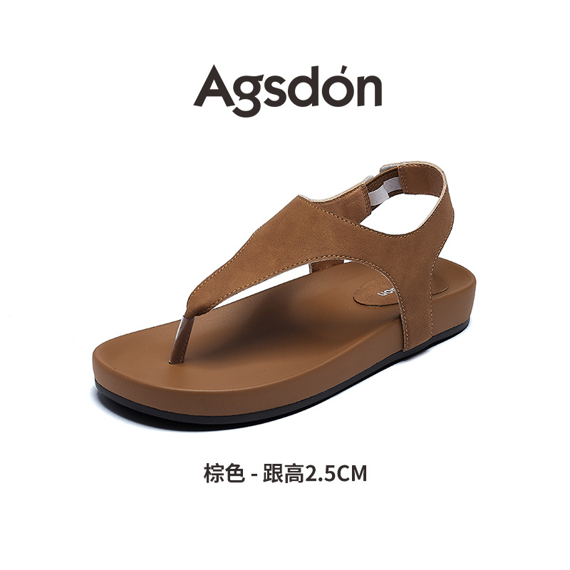 Augustion chanclas sandalias mujer 2025 nuevo verano casual fondo plano ropa retro sandalias y zapatillas de playa romanas
