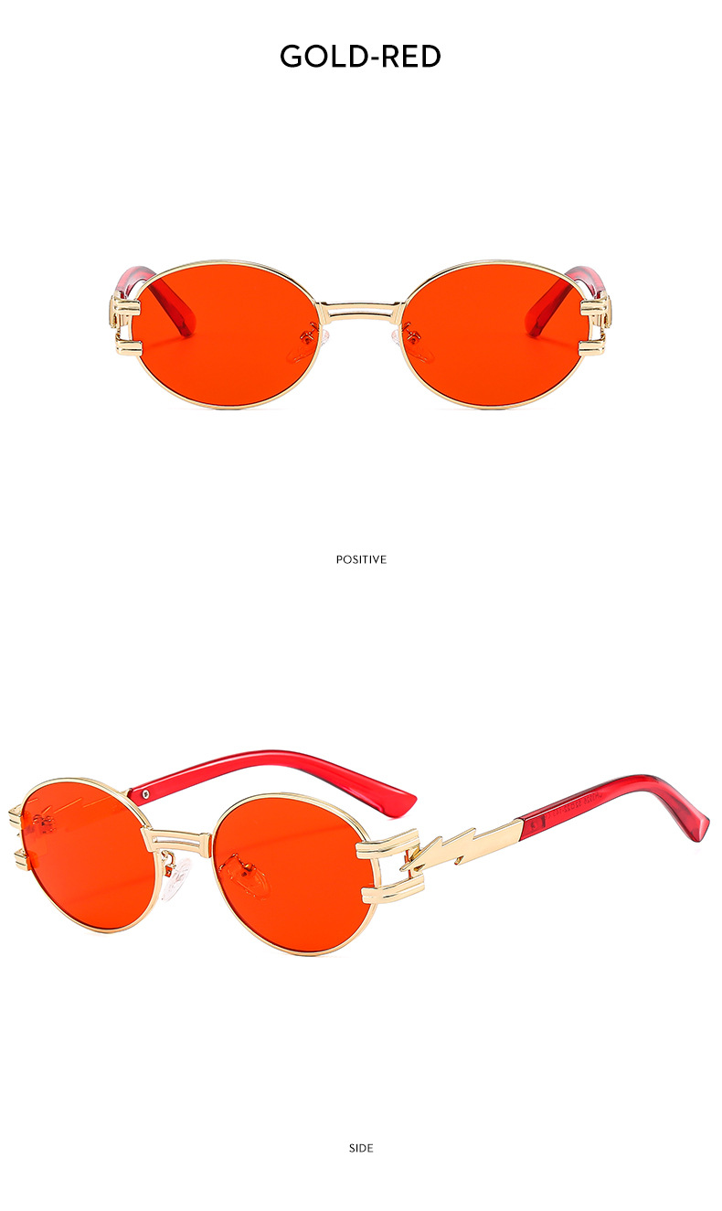 Retro Color Block Ac Round Frame Patchwork Full Frame Women's Sunglasses display picture 14