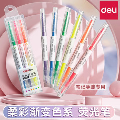 Getle S619 fluorescent highlighter pen color double-ended thick emphasis set silver light pen colorful candy-colored pen