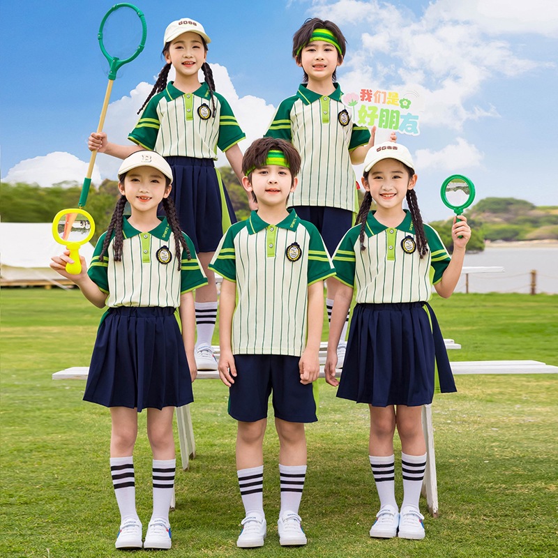 61幼儿园园服夏装儿童班服套装小学生校服合唱服毕业照演出服装