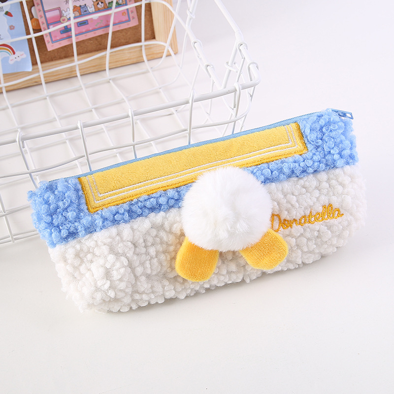 Net Red Plush Pencil Case Girl Ins Japanese Large-capacity Cute Hand Account Stationery Bag High-value Pencil Case Pencil Case