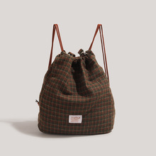 CHARHP&KEJNT正品2023秋冬新款复古大容量束口双肩包百搭斜跨包