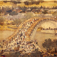 清明上河图清明清古典墙纸壁画办公室酒店餐厅电视背景墙壁纸壁画