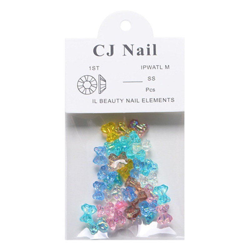 Popular celebridad en línea de uñas mariposa joyería tridimensional oso amor magia Aurora color 2021 nuevas decoraciones de fototerapia