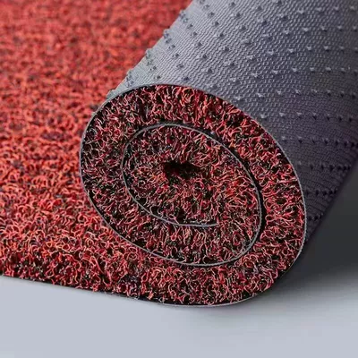 Carpet Door Mat Door Mat Foot Mat Entrance Door Wire Ring Anti-Slip Anti-Slip Mat Can Be Cut (Car Carpet) - black-and-red-120900