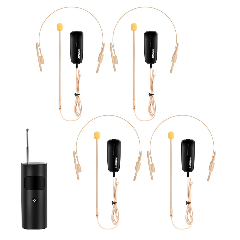 One-To-Four Headset Microphone Skin Color Ear-Hook Wireless Microphone Stage Performance Teaching Speech Hosting Headset