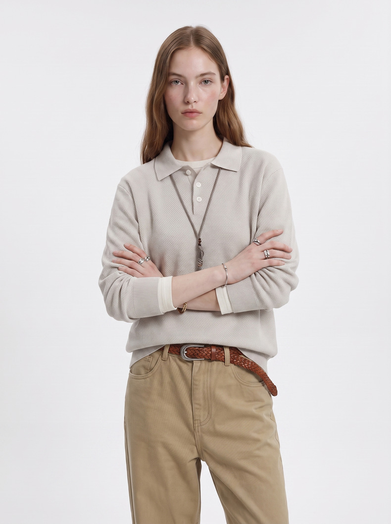 Inflation Polo Collar Knit Sweater